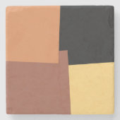 Moderne Retro-Farben Geometric #35 Steinuntersetzer (Vorderseite)