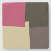 Moderne Retro-Farben Geometric #39 Steinuntersetzer (Vorderseite)