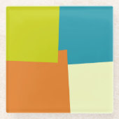 Moderne Retro-Farben Geometric #40 Glasuntersetzer (Vorderseite)