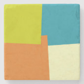 Moderne Retro-Farben Geometric #40 Steinuntersetzer (Vorderseite)