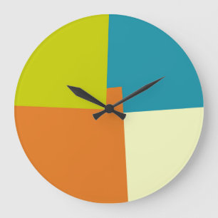 Moderne Retro-Farben Geometrisch Große Wanduhr