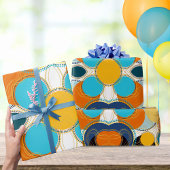 Moderne Retro farbenfrohe Fun Geometrie Abstrakt Geschenkpapier