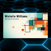 Moderne Retro farbenfrohe Geometrie Visitenkarte