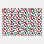 Moderne Retro-Farbgebung für Weihnachtsschmuck Geschenkpapier Set (Vorderseite 3)