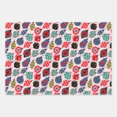 Moderne Retro-Farbgebung für Weihnachtsschmuck Geschenkpapier Set (Vorderseite 2)