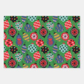 Moderne Retro-Farbgebung für Weihnachtsschmuck Geschenkpapier Set (Vorderseite)