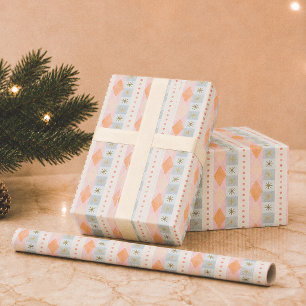 Moderne Retro Farbige Weihnachten Geschenkpapier