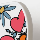 Moderne Retro-Floral Zeichnend Nahtloses Muster Ku Pickleball Schläger (Linke Seite)