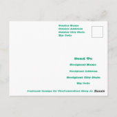 Moderne Retro-Floral Zeichnend Nahtloses Muster Ku Postkarte (Rückseite)