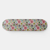 Moderne Retro-Floral Zeichnend Nahtloses Muster Ku Skateboard (Horizontal)