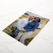 Moderne Retro-FOIL-Hochzeit speichert die Datumska Folieneinladung (Gedreht)