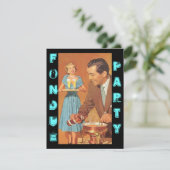 Moderne Retro Fondue-Party-Thema-Einladungen Einladung (Stehend Vorderseite)