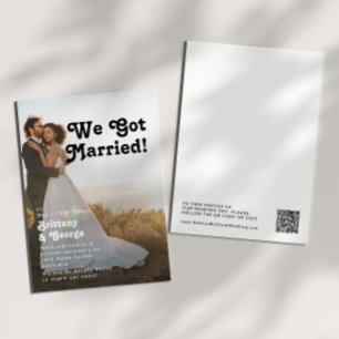 Moderne Retro-Foto-Elopement-Ankündigung Einladung