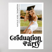 Moderne Retro-Foto Moderne Groovy Graduation Party Poster (Vorne)