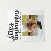 Moderne Retro-Foto Moderne Groovy Graduation Party Wandteppich (Vorderseite (Horizontal))