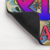 Moderne Retro Friedenszeichen-Text-Vögel u. Blumen Mousepad (Ecke)