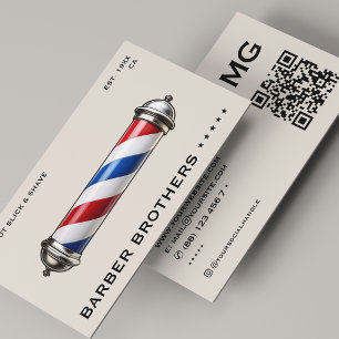 Moderne Retro-Friseurstangen-Sand-Friseursalon Visitenkarte