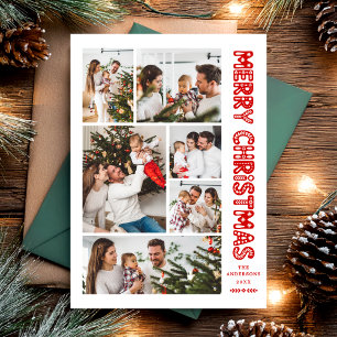 Moderne Retro Frohe Weihnachtskarte Feiertagskarte