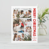 Moderne Retro Frohe Weihnachtskarte Feiertagskarte (Stehend Vorderseite)