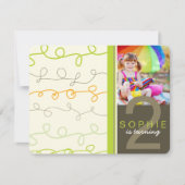 Moderne Retro Fun Art Scribbles Foto Kindergeburts Einladung (Vorderseite)