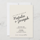 Moderne Retro Fun Whimsical Script Hochzeit Einladung (Vorderseite)