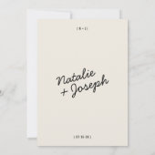 Moderne Retro Fun Whimsical Script Hochzeit Einladung (Rückseite)
