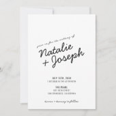 Moderne Retro Fun Whimsical Script Wedding Invitat Einladung (Vorderseite)