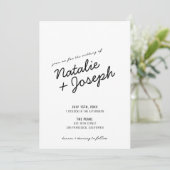 Moderne Retro Fun Whimsical Script Wedding Invitat Einladung (Stehend Vorderseite)