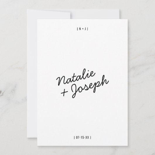 Moderne Retro Fun Whimsical Script Wedding Invitat Einladung (Rückseite)