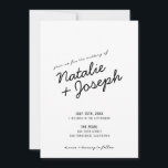 Moderne Retro Fun Whimsical Script Wedding Invitat Einladung<br><div class="desc">Diese Einladung ist perfekt für Ihre Hochzeit, wenn Sie nach einem einzigartigen und leicht bearbeitbaren Design suchen. Eine elegante, einfache minimalistische creme Hochzeitsvorlage Einladung. Die Einrichtung ist schlicht beige und cremig. Und schwarze Hand schrieb die Vornamen von Braut und Bräutigam und bearbeitbare Infos mit Monogramm in der Rückseite . Erschwinglich...</div>