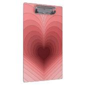 Moderne Retro Funky Red Pink Hear Clipboard Klemmbrett (Rechts)