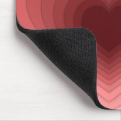 Moderne Retro Funky Red Pink Heart Mousepad (Ecke)