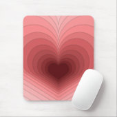Moderne Retro Funky Red Pink Heart Mousepad (Mit Mouse)