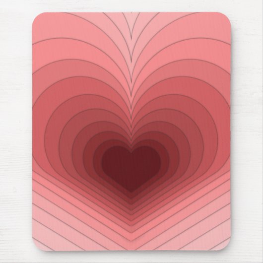 Moderne Retro Funky Red Pink Heart Mousepad (Vorne)