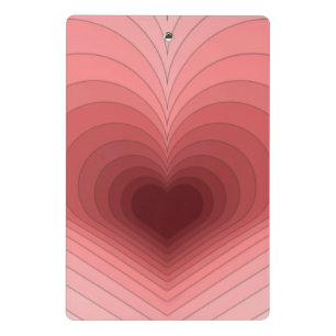 Moderne Retro Funky Red Pink Herz Mini-Zwischenabl Mini Klemmbrett