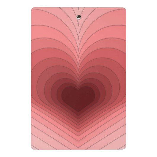 Moderne Retro Funky Red Pink Herz Mini-Zwischenabl Mini Klemmbrett (Rückseite)