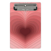 Moderne Retro Funky Red Pink Herz Mini-Zwischenabl Mini Klemmbrett (Vorderseite)