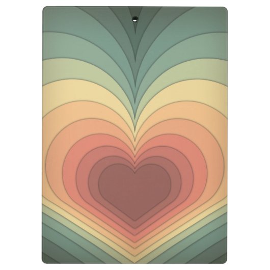 Moderne Retro Funky Romantic Heart Clipboard Klemmbrett (Rückseite)