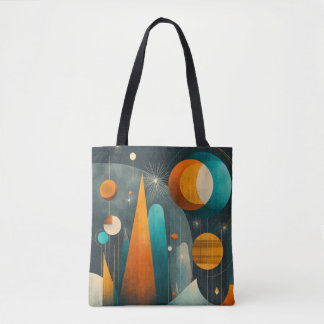 ✨Moderne Retro-Futuristische Weltraum-Abstrakte Ku Tasche