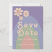 Moderne Retro-Gänseblümchen-Hochzeit Save The Date (Vorderseite)