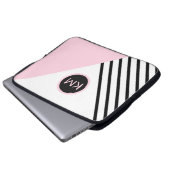 Moderne Retro Geometric Pop Art und Monogram Laptopschutzhülle (Vorne Knopf)