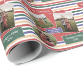 Moderne Retro Geometrie Gerahmte Fotos Weihnachten Geschenkpapier (Rolleneckpunkt)