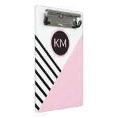 Moderne Retro Geometrie Pop Art mit Monogramm Mini Klemmbrett (Schrägansicht)