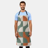 Moderne Retro-Geometrie-Schürze Schürze (Getragen)