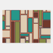 Moderne Retro geometrische Muster des Mitteljahrhu Geschenkpapier Set (Vorderseite 3)