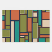 Moderne Retro geometrische Muster des Mitteljahrhu Geschenkpapier Set (Vorderseite)