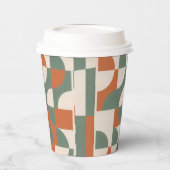 Moderne Retro-Geometrische Papiertasse Pappbecher (Links)