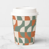 Moderne Retro-Geometrische Papiertasse Pappbecher (Rückseite)