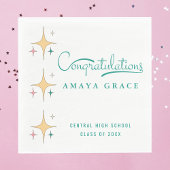 Moderne Retro Girly Herzlichen Glückwunsch Graduat Serviette