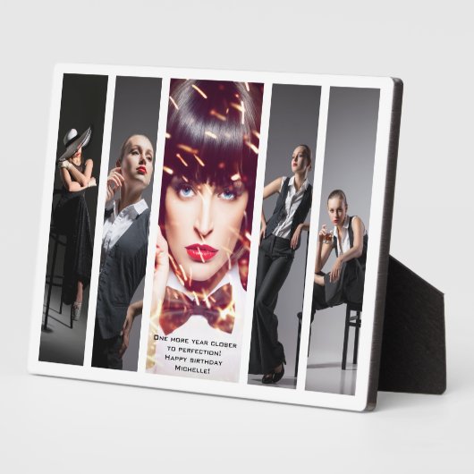 Moderne Retro Glamour Foto Collage Plaque Fotoplatte (Seite)